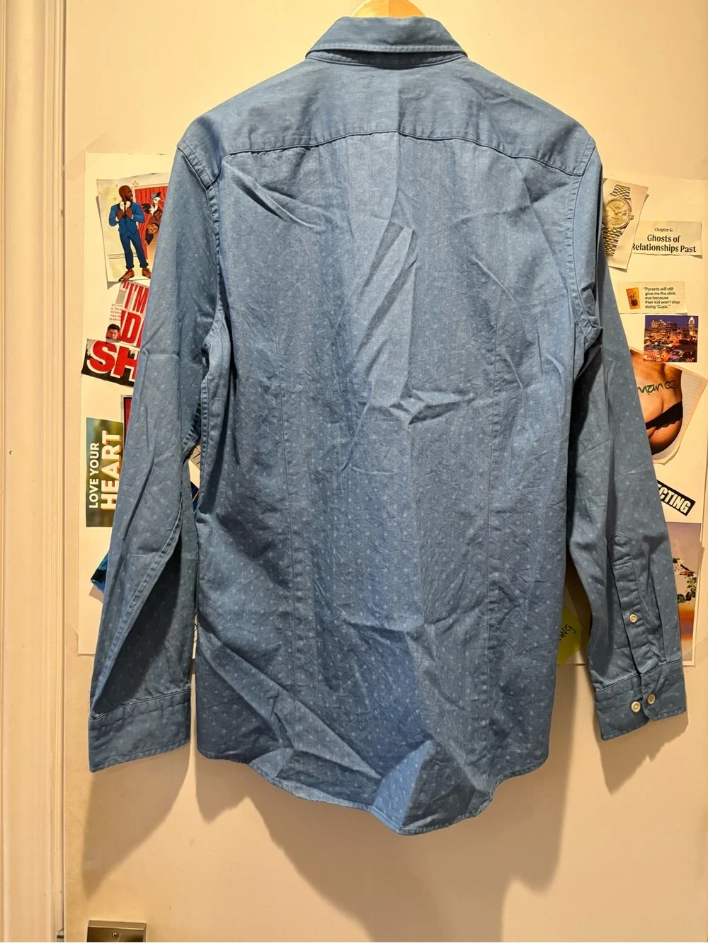 Men's Light Blue Button-Down Cotton Shirt